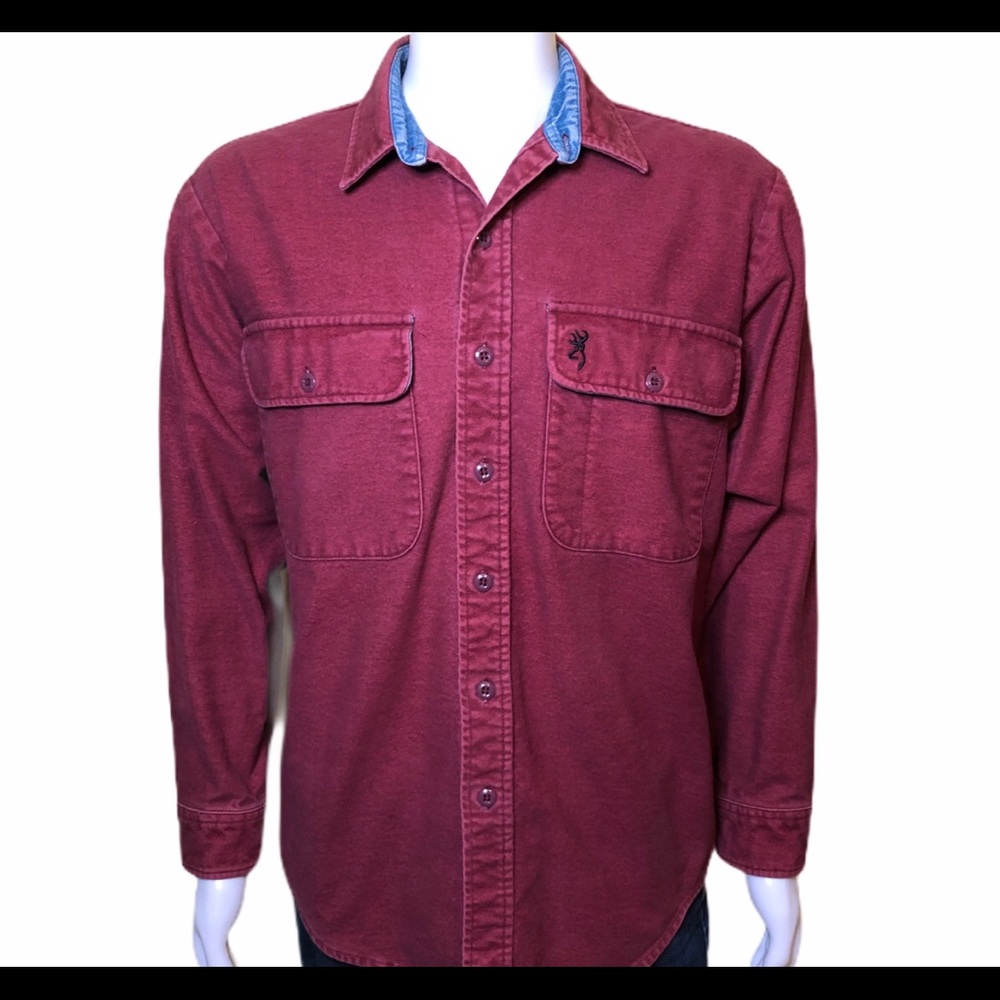 Maroon Browning Soft Think warm casual button down